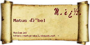 Matus Ábel névjegykártya